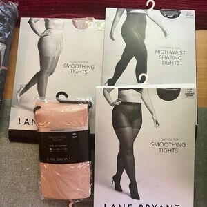 Lane Bryant Smoothing and Shaping Tights - Black and Nude